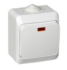 Systeme electric BA10-045B ЭТЮД IP44 О/У 1-клавишный ВЫКЛЮЧАТЕЛЬ с подсветкой 10 АХ, БЕЛЫЙ, Россия