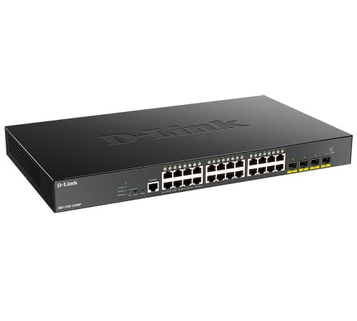 Коммутатор D-Link DGS-1250-28XMP DGS-1250-28XMP/A1A 24G 4SFP+ 24PoE 370W настраиваемый