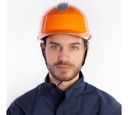 Защитная каска BASEBALL DIAMOND V UP из ABS оранжевого цвета с храповым механизмом