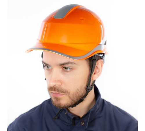 Защитная каска BASEBALL DIAMOND V UP из ABS оранжевого цвета с храповым механизмом