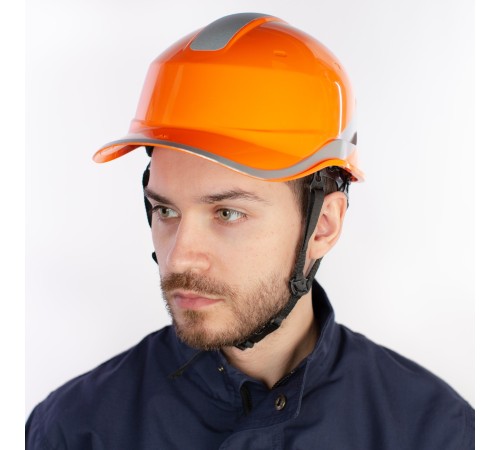 Защитная каска BASEBALL DIAMOND V UP из ABS оранжевого цвета с храповым механизмом