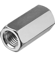 Гайка DIN 6334 М10 шестигранная удлиненная соединительная класс прочности 6 покрытие цинк