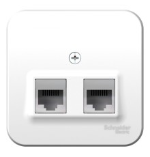 Systeme electric BLNIA045111 BLANCA О/У РОЗЕТКА двойная: комп.RJ45, кат.5E + телеф. RJ11, ИЗОЛ.ПЛ.,БЕЛЫЙ