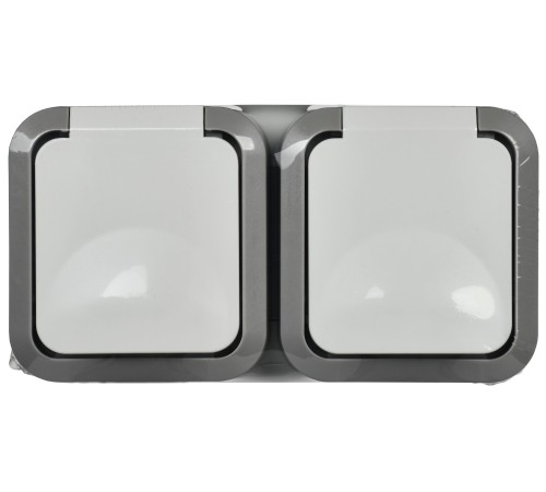 Розетка 2-местная горизонтальная TORS 16А IP55 белый