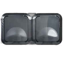 Розетка 2-местная горизонтальная TORS 16А IP55 графит