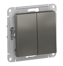 Systeme electric ATN000951 ATLASDESIGN 2-клавишный ВЫКЛЮЧАТЕЛЬ, сх.5, 10АХ, механизм, СТАЛЬ
