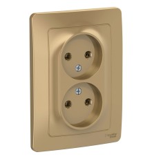 Systeme electric BLNRS000024 BLANCA С/У РОЗЕТКА двойная без заземления без шторок, 16А, 250В, ТИТАН