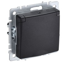 IEK BR-R16-16-44-K02 BRITE Роз. с з/к/ш с кр. 16А IP44 РСбш10-3-44-БрЧ черн.
