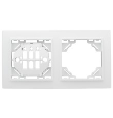 EKF ERM-G-302-10 Минск Рамка 2-местная горизонтальная белая EKF  Basic