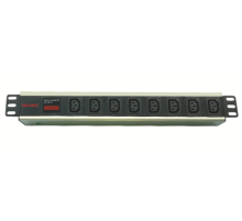 Dkc R519iec8amc14  Блок розеток для 19 шкафов, 8 розеток IEC60320 С13, амперметр