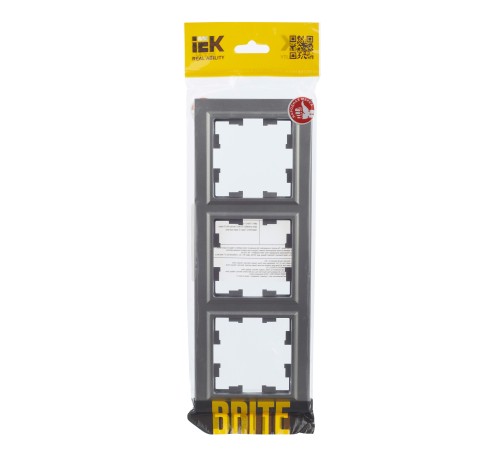 IEK BR-M32-K46 BRITE Рамка 3-мест. РУ-3-БрС сталь IEK BR-M32-K46 BRITE Рамка 3-мест. РУ-3-БрС сталь