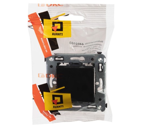 Выключатель одноклавишный в стену, "Avanti", "Черный квадрат" DKC 4402103