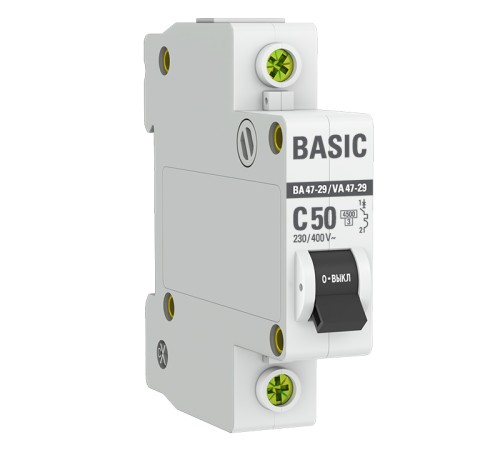 EKF mcb4729-1-50C Автоматический выключатель 1P 50А (C) 4,5кА ВА 47-29 EKF Basic