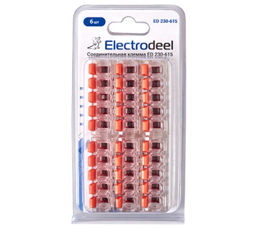 Клемма соединительная  5-контактная Elеctrodeel ED 230-615-b6, сечение 0,5-6,0 мм2, 41А/450В (упаковка 6 штук)