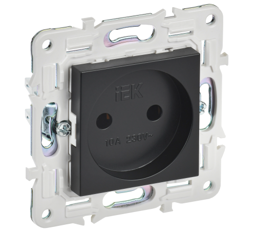 SKANDY Розетка без заземления без защитных шторок 10А SK-R02Bl черный IEK