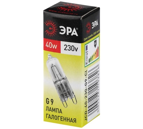 ЭРА C0027378 Лампа галогенная JCD-40-230V-G9-Cl
