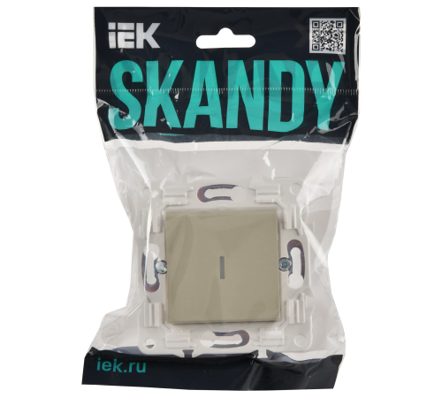 SKANDY Выключатель 1-клавишный с индикацией 10А SK-V07B бежевый IEK SKANDY Выключатель 1-клавишный с индикацией 10А SK-V07B бежевый IEK