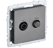 IEK BR-AF20-O-K46 BRITE Роз. двойная TV+SAT РТВ/РСп12-БрС сталь