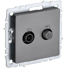 IEK BR-AF20-O-K46 BRITE Роз. двойная TV+SAT РТВ/РСп12-БрС сталь