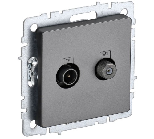 IEK BR-AF20-O-K46 BRITE Роз. двойная TV+SAT РТВ/РСп12-БрС сталь