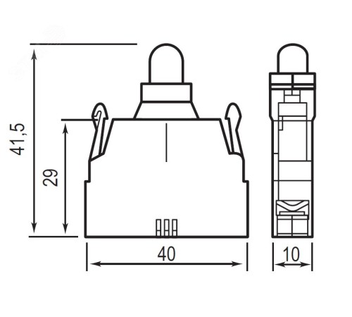 Блок контактный с клеммными зажимами под винт со светодиодом на 220В