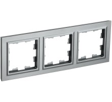 IEK BR-M32-K46 BRITE Рамка 3-мест. РУ-3-БрС сталь