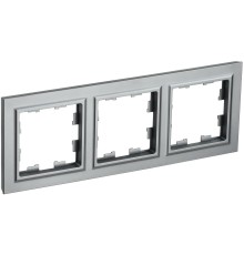 IEK BR-M32-K46 BRITE Рамка 3-мест. РУ-3-БрС сталь