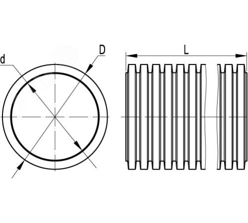 Труба двустенная ПНД гибкая для кабельной канализации д.125мм с протяжкой, SN8, 500Н,  в бухте 40м, цвет красный