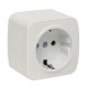 EKF EGR16-028-10 Минск Розетка 1-местная ОП 16А с заземлением белая  EKF Basic
