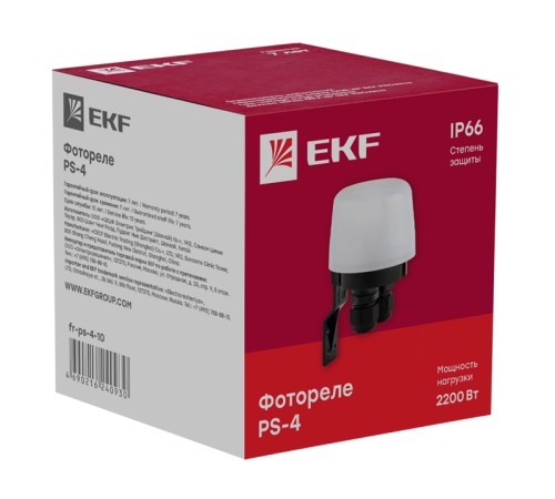 EKF fr-ps-4-10 Фотореле PS-4 10А 2200Вт IP66 PROxima EKF fr-ps-4-10 Фотореле PS-4 10А 2200Вт IP66 PROxima