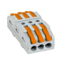 EKF plc-smk-423 Строительно-монтажная клемма СМК 222-423 проходная 3 полюса 0,08-4мм2 (25шт.)