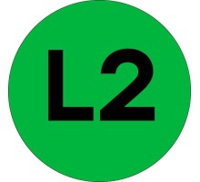 Наклейка "L2" d20мм PROxima EKF an-2-15-1
