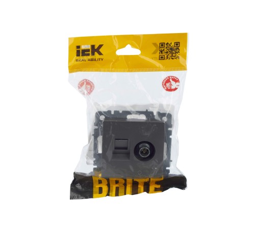 IEK BR-AK20-1-K46 BRITE Роз. двойная TV+RJ45 кат.5E РТВ/РК12-БрС сталь