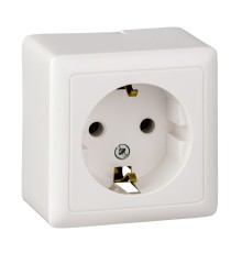 Systeme electric RA16-133-B ХИТ О/У РОЗЕТКА с заземлением без шторок 16А, 250В, БЕЛЫЙ. Россия