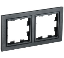 IEK BR-M22-K02 BRITE Рамка 2-мест. РУ-2-БрЧ черн.