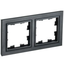 IEK BR-M22-K02 BRITE Рамка 2-мест. РУ-2-БрЧ черн.