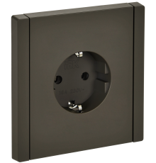 FORTE&PIANO Розетка 1-местная с заземлением с защитными шторками безвинтовое крепление 16А FP313 серый IEK