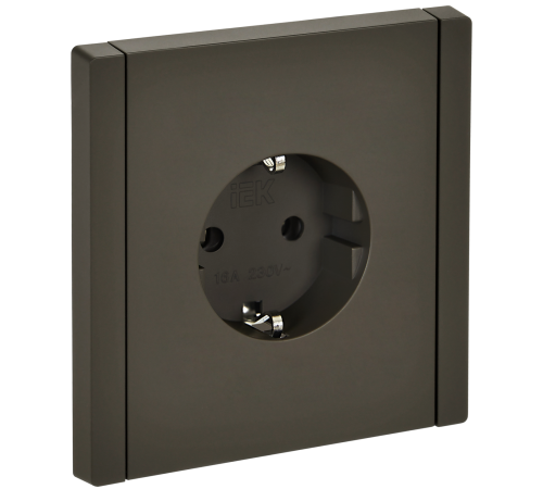 FORTE&PIANO Розетка 1-местная с заземлением с защитными шторками безвинтовое крепление 16А FP313 серый IEK