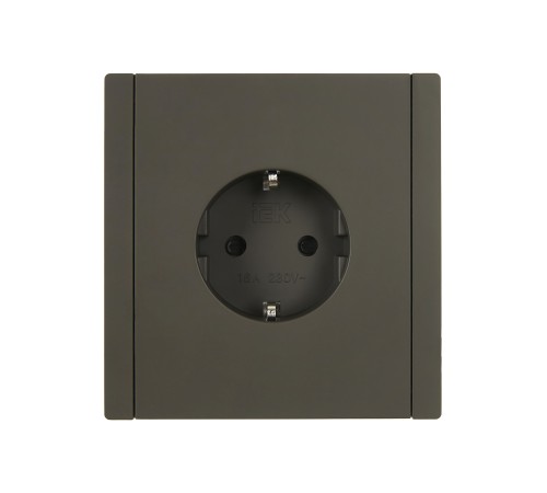 FORTE&PIANO Розетка 1-местная с заземлением с защитными шторками безвинтовое крепление 16А FP313 серый IEK