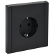 FORTE&PIANO Розетка 1-местная с заземлением с защитными шторками винтовое крепление 16А FP115 черный IEK