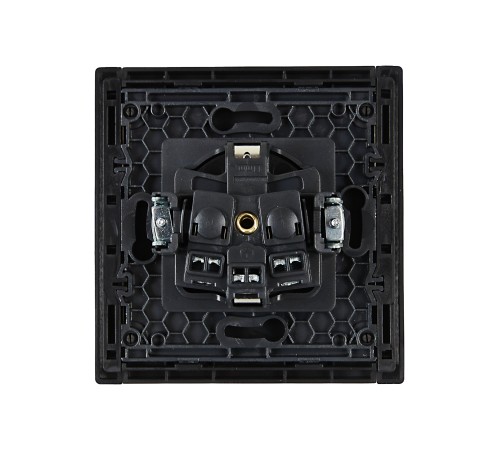 FORTE&PIANO Розетка 1-местная с заземлением с защитными шторками винтовое крепление 16А FP115 черный IEK