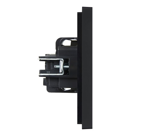 FORTE&PIANO Розетка 1-местная с заземлением с защитными шторками винтовое крепление 16А FP115 черный IEK