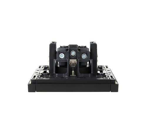 FORTE&PIANO Розетка 1-местная с заземлением с защитными шторками винтовое крепление 16А FP115 черный IEK