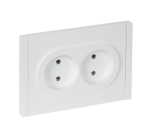FORTE&PIANO Розетка 2-местная без заземления без защитных шторок безвинтовое крепление 10А FP226 белый IEK