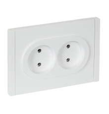 FORTE&PIANO Розетка 2-местная без заземления без защитных шторок безвинтовое крепление 10А FP226 белый IEK