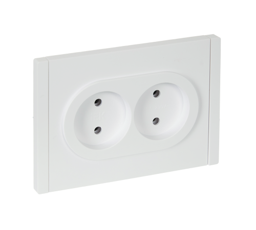 FORTE&PIANO Розетка 2-местная без заземления без защитных шторок безвинтовое крепление 10А FP226 белый IEK