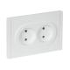 FORTE&PIANO Розетка 2-местная без заземления без защитных шторок безвинтовое крепление 10А FP226 белый IEK
