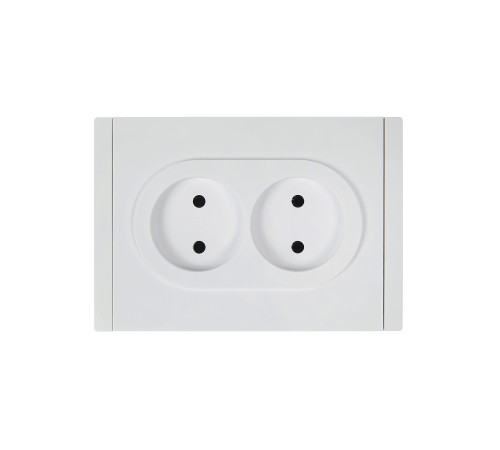 FORTE&PIANO Розетка 2-местная без заземления без защитных шторок безвинтовое крепление 10А FP226 белый IEK