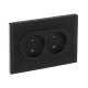 FORTE&PIANO Розетка 2-местная без заземления без защитных шторок безвинтовое крепление 10А FP126 черный IEK
