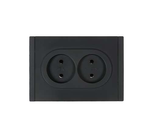 FORTE&PIANO Розетка 2-местная без заземления без защитных шторок безвинтовое крепление 10А FP126 черный IEK